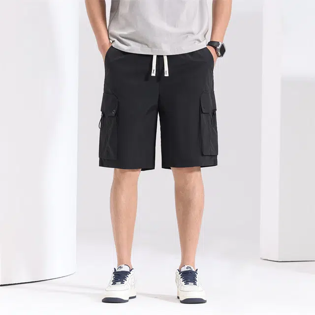 卡丹狄诺 街头复古多口袋阔腿工装短裤 男款