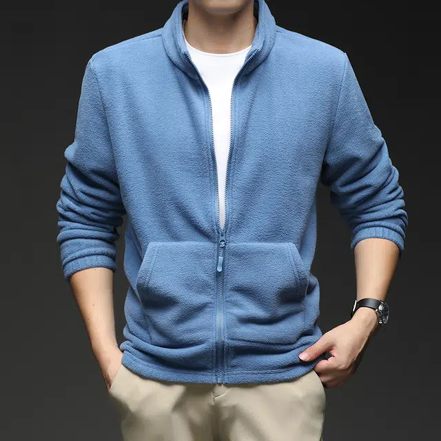 卡丹狄诺 澳粒绒抓绒衣男长袖立领宽松户外休闲摇粒绒男秋冬打底保暖潮流百搭纯色开衫绒感夹克外套 男女同款