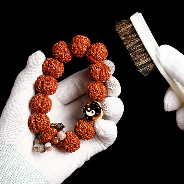 茂琼 新中式国潮复古典雅气质文玩原籽精品红皮五瓣满肉佛珠文玩时尚百搭高级文玩盘玩念珠#好运 金刚菩提 手串 男款