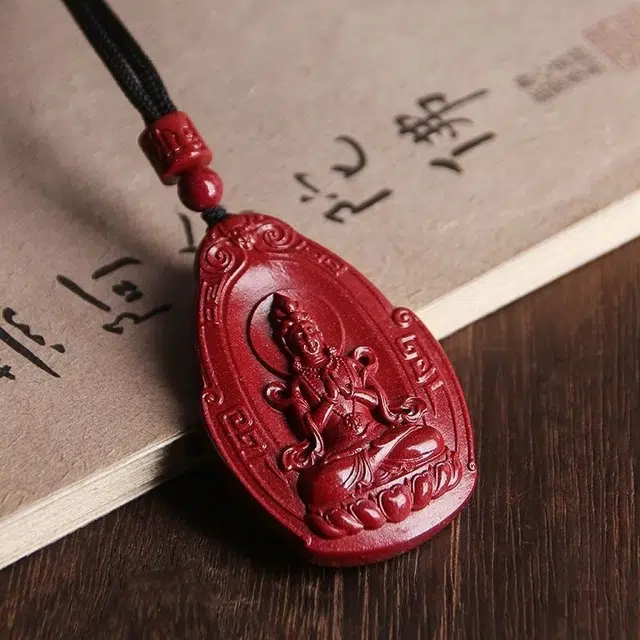 茂琼 时尚 简约 观音菩萨吊坠首饰饰品高含量小众百搭高级感#好运 朱砂 项链 男女同款情侣款