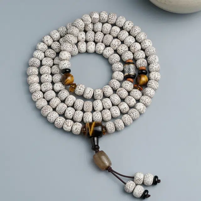 茂琼 招财纳福万事顺遂中式文玩虎眼石配饰高瓷原籽文玩念珠多圈复古时尚多圈叠戴文玩念珠#好运 星月菩提 手串 男女同款情侣款