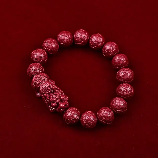茂琼 心想事成 精品招财貔貅钱币珠高含量配珠高级感小众百搭#好运 朱砂 手串 男女同款情侣款