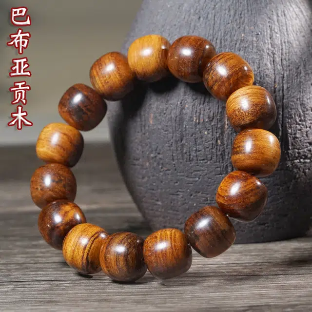 茂琼 好运 新中式纹理木纹老料简约文玩佛珠 贡木 手串 男女同款情侣款