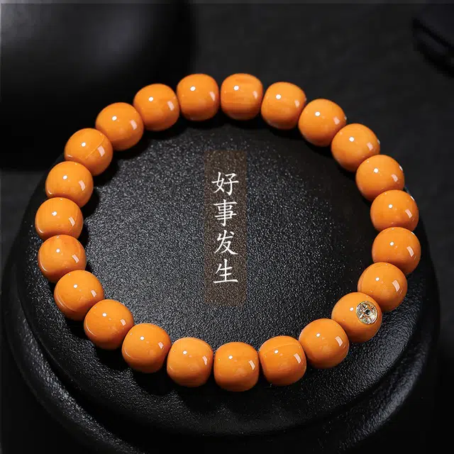 茂琼 多财多福 上岸转运 好运复古老型桶正圆单圈文玩佛珠手捻百搭高级感 猴头核桃 手串 男女同款情侣款