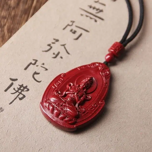茂琼 时尚 简约 观音菩萨吊坠首饰饰品高含量小众百搭高级感#好运 朱砂 项链 男女同款情侣款