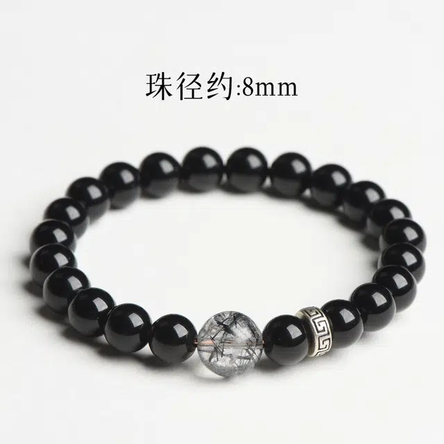 茂琼 时尚 轻奢设计 黑武士简约小众高级感#好运 黑曜石 手串 男女同款情侣款