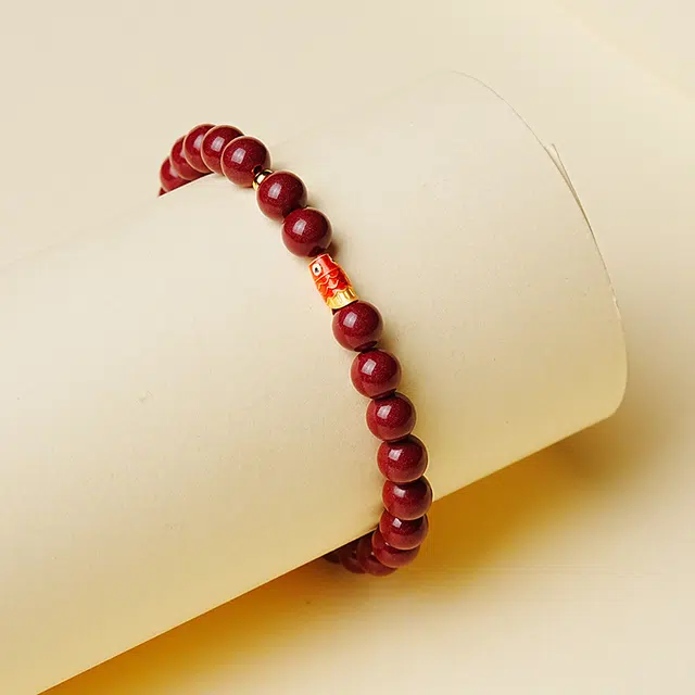 茂琼 诸事顺利好运连连万事顺遂一帆风顺新中式国潮古风文玩时尚潮流百搭高级文玩念珠转运珠盘玩手链 朱砂 手串 女款