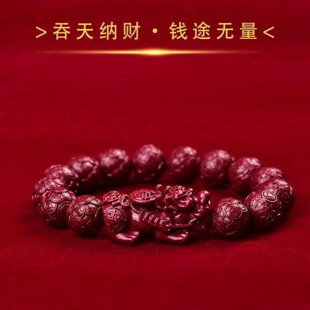 茂琼 心想事成 精品招财貔貅钱币珠高含量配珠高级感小众百搭#好运 朱砂 手串 男女同款情侣款