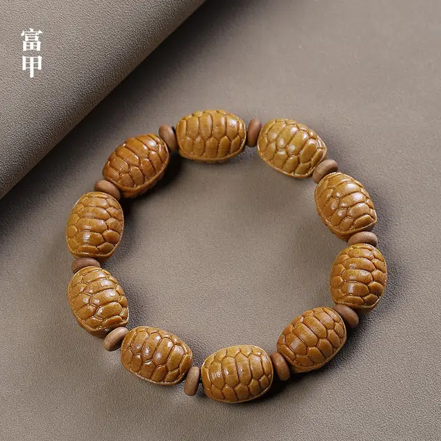 茂琼 复古简约 精致雅致 双面雕刻富甲佛珠木质文玩佛珠饰品 檀木 手串 男女同款情侣款