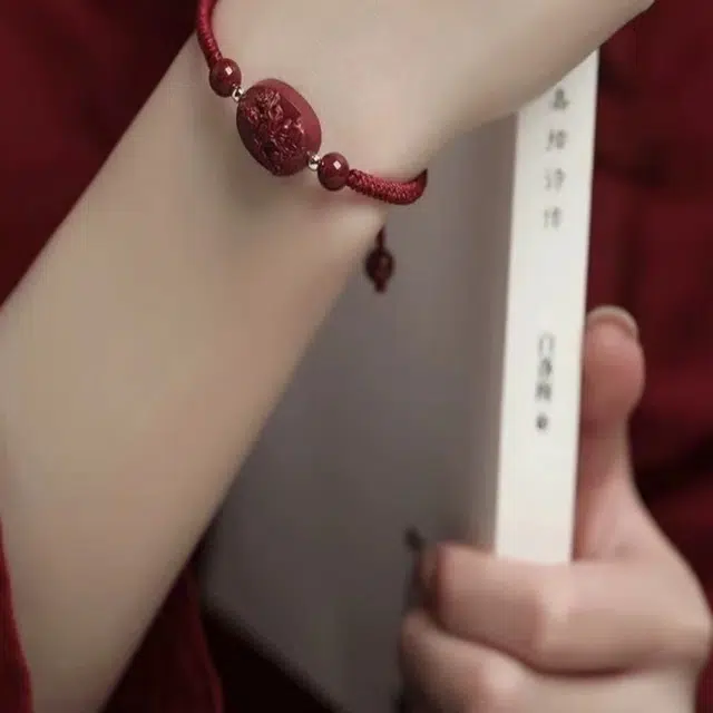 茂琼 十二生肖蛇虚空藏文殊菩萨 朱砂 手绳 女款