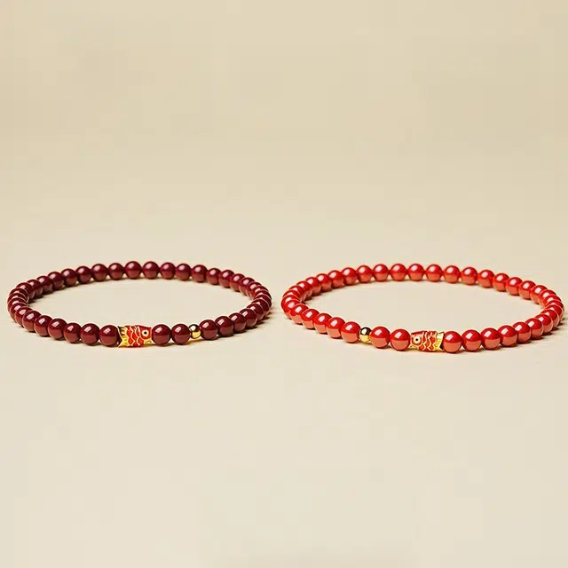 茂琼 诸事顺利好运连连万事顺遂一帆风顺新中式国潮古风文玩时尚潮流百搭高级文玩念珠转运珠盘玩手链 朱砂 手串 女款