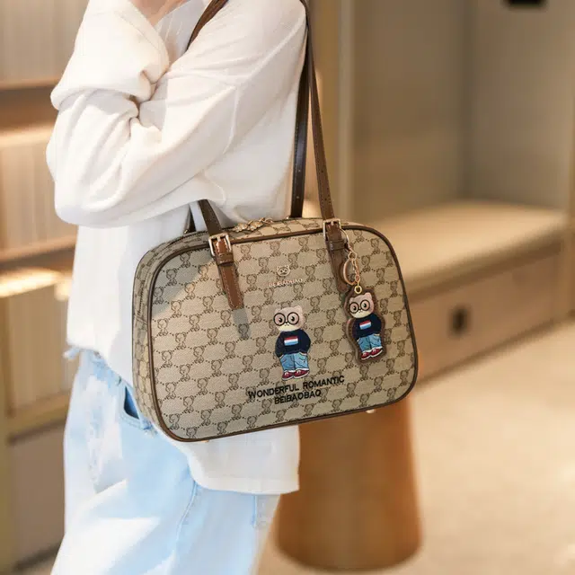 北包包 复古刺绣小熊手时尚 布 单肩包 常规 女款 多色