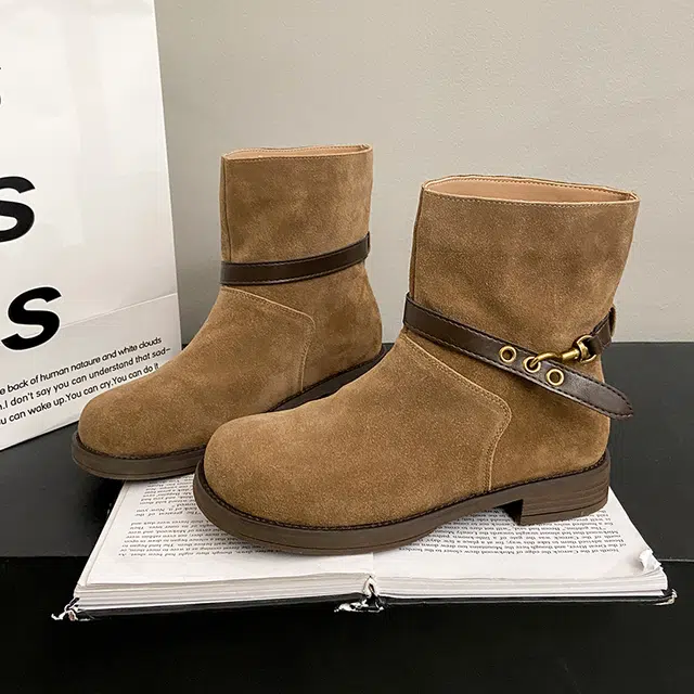 绒面 废土风显瘦潮流百搭休闲 短靴 女