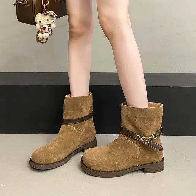 绒面 废土风显瘦潮流百搭休闲 短靴 女