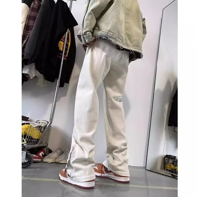 美式高街复古百搭直筒长裤牛仔裤 男女同款