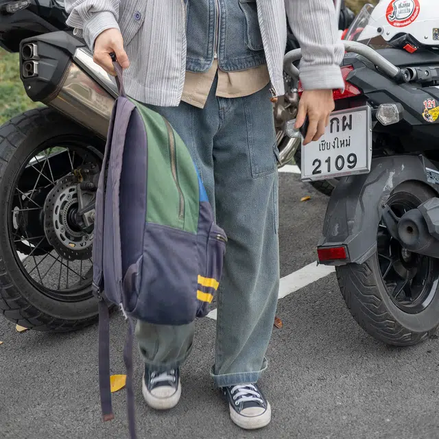 几立 美式复古日常通勤水洗做旧菠萝纹大口袋宽松直筒工装牛仔裤 男女同款