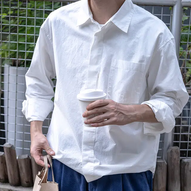 几立 时尚舒适百搭透气长袖衬衫 男女同款