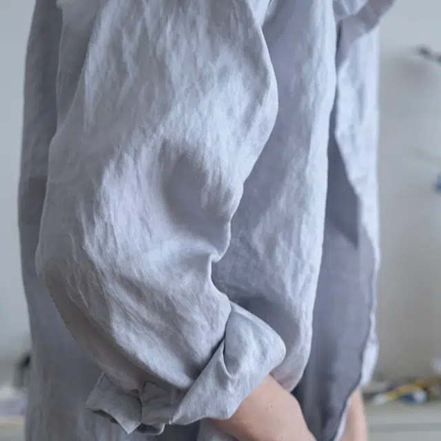 几立 低饱和度纯亚麻简约长袖衬衫 男女同款