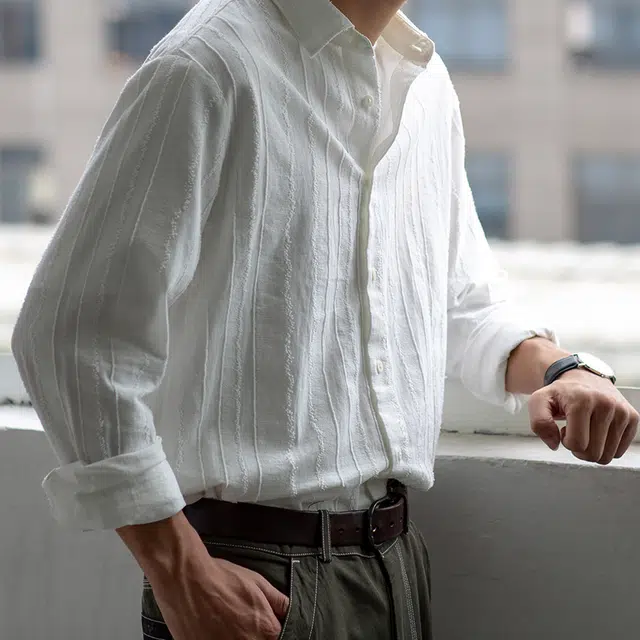 几立 宽松方领秋季长袖衬衫 男女同款