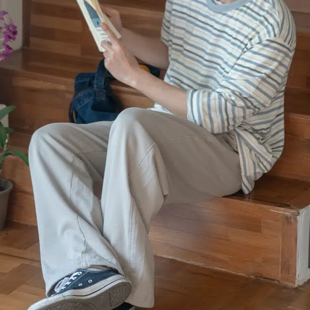 几立 多色宽松毛圈针织运动裤 男女同款