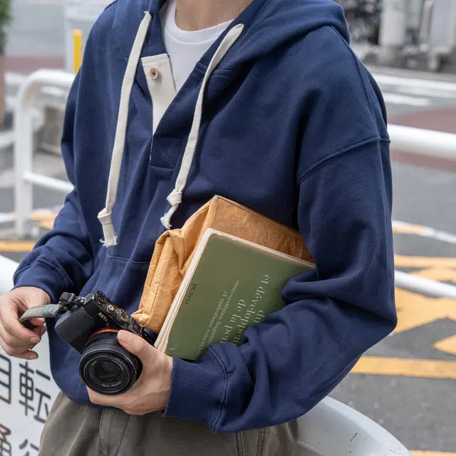 几立  美式复古重磅日常通勤异形扣半开襟纯棉毛圈布百搭情侣连帽卫衣 男女同款