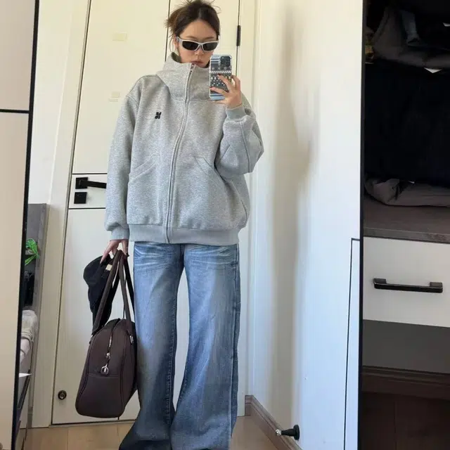 一碗士多  空气层廓形开衫纯色宽松舒适连帽小众个性化高级感无性别主义不挑人百搭日常情侣城市户外通勤出街拍照慵懒学院风棒球服 男女同款