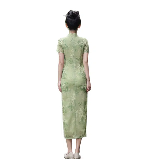 一碗士多 夏季年轻款高端长款日常改良高考中考一路绿灯旗袍 女款