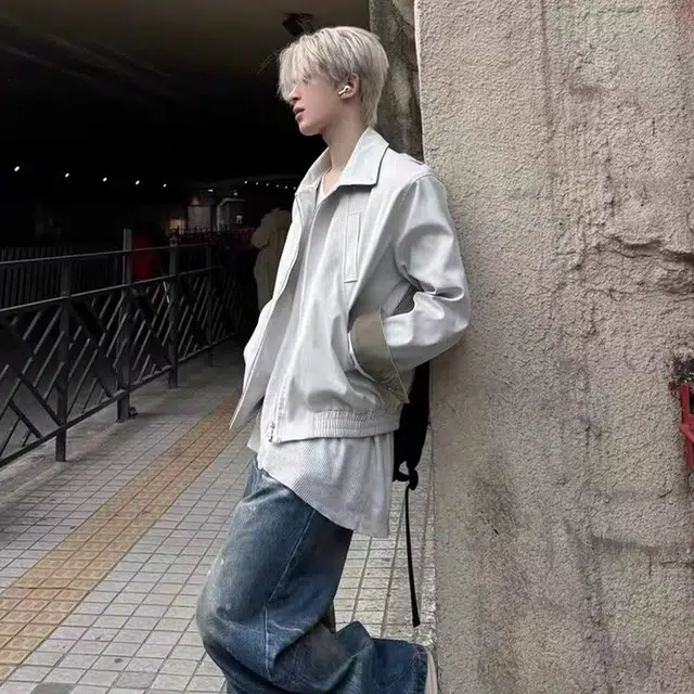 一碗士多 美式复古小众百搭纯色高级感简约拉链宽松保暖防风多口袋设计都市风个性时尚通勤日常活动户外翻领经典款夹克 男女同款