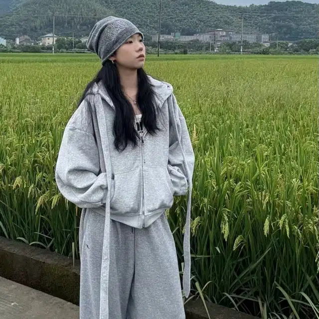 一碗士多 纯色绑带设计廓形开衫美式高街潮流时尚无性别主义情侣宽松舒适百搭日常户外通勤出街拍照小众高级感街头嘻哈风卫衣 男女同款