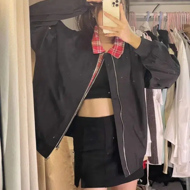 一碗士多  假两件格子撞色拼接翻领美式复古街头潮流时尚高级感无性别主义宽松休闲舒适百搭情侣日常城市户外通勤慵懒学院风棒球服 男女同款