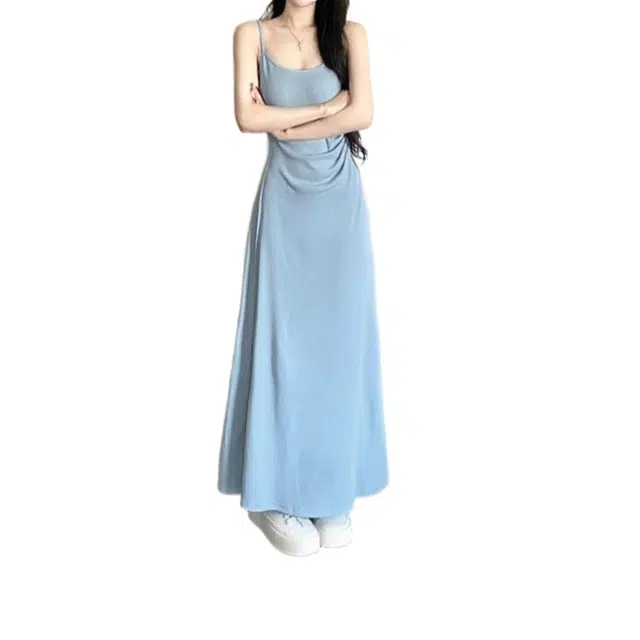 一碗士多 法式女夏季气质开春穿搭一整套装长裙吊带连衣裙 女款