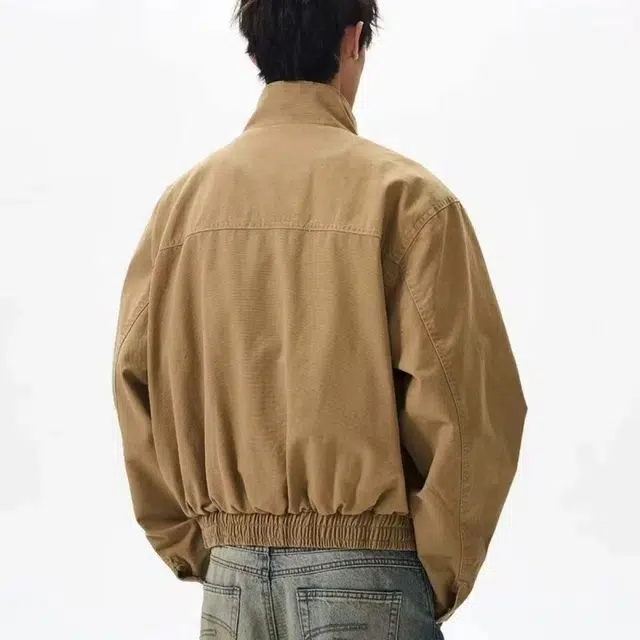 一碗士多 纯色拉链重工潮流百搭设计感小众痞帅美式高街松弛感炸街时尚口袋工装外套宽松街头感夹克 男女同款