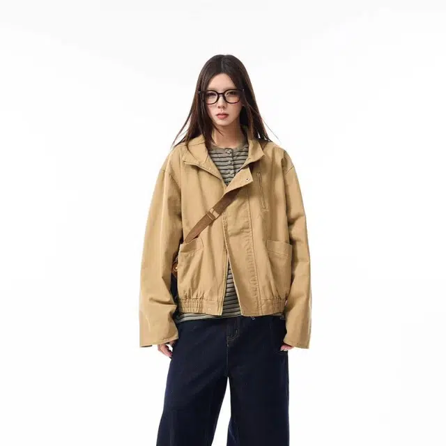 一碗士多 纯色拉链重工潮流百搭设计感小众痞帅美式高街松弛感炸街时尚口袋工装外套宽松街头感夹克 男女同款