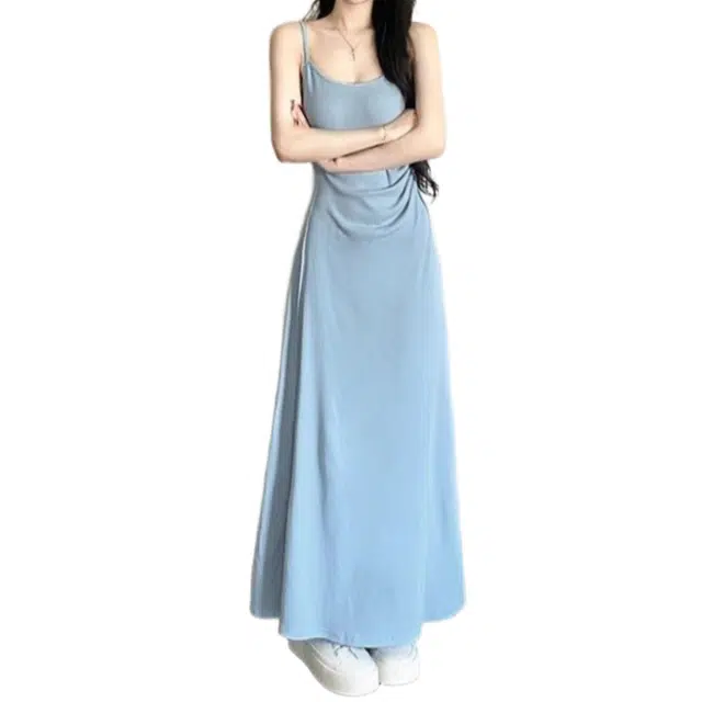 一碗士多 法式女夏季气质开春穿搭一整套装长裙吊带连衣裙 女款