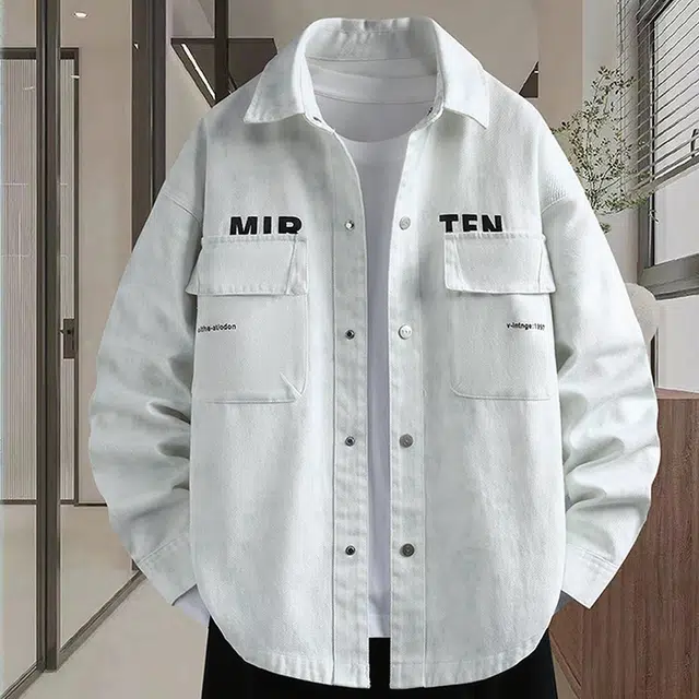 一碗士多 美式复古高街小众百搭简约做旧水洗字母痞帅日常通勤户外徒步宽松舒适个性时尚落肩袖夹克 男女同款