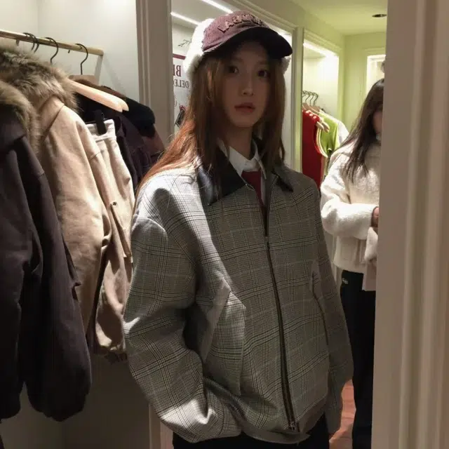 一碗士多  千鸟格撞色翻领格子小众高级设计感无性别主义静默美式复古街头潮流时尚宽松休闲舒适日常城市户外通勤百搭老钱风棒球服 男女同款