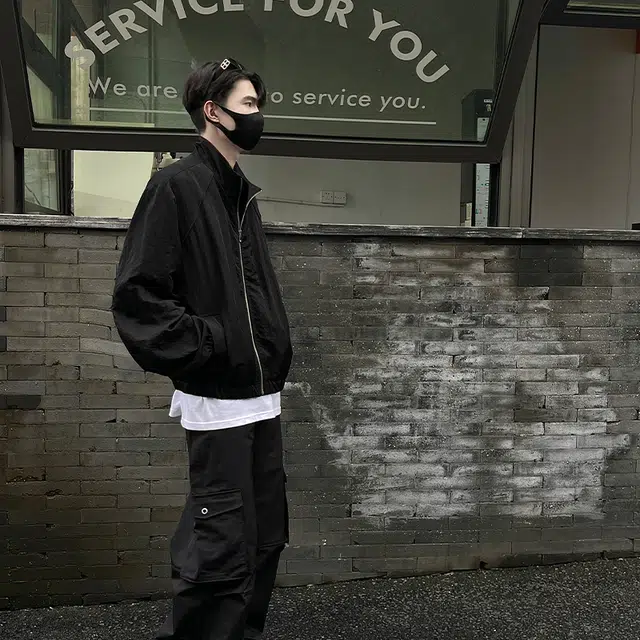 一碗士多 美式复古高街小众百搭纯色简约拉链立领宽松防风防水日常通勤户外运动跑步经典款夹克 男女同款