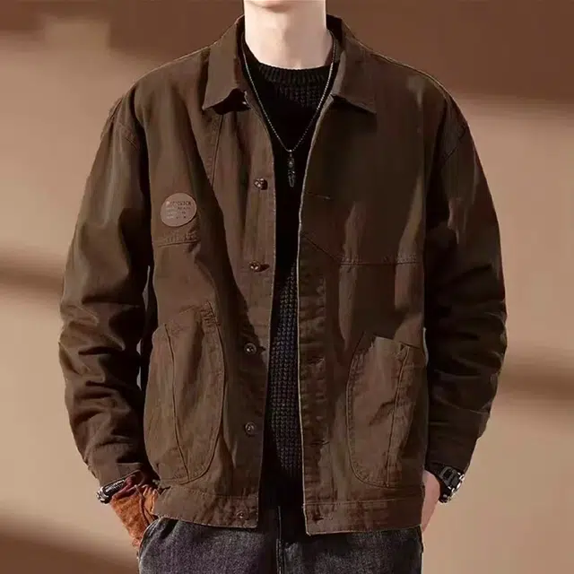 一碗士多 拼接解构拉链口袋做旧美式复古高街时尚流行痞帅个性高级设计日常通勤宽松舒适百搭不挑人夹克 男女同款