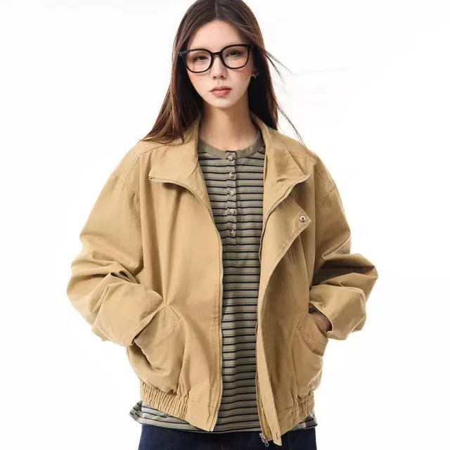 一碗士多 纯色拉链重工潮流百搭设计感小众痞帅美式高街松弛感炸街时尚口袋工装外套宽松街头感夹克 男女同款