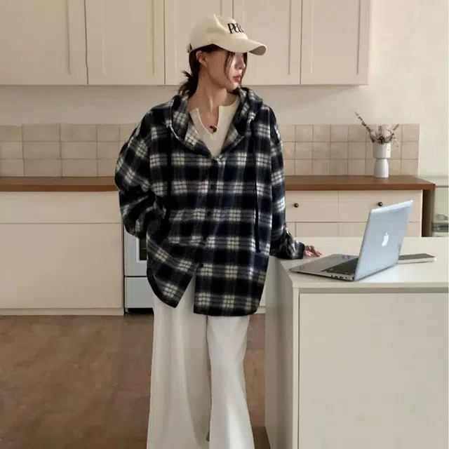 一碗士多 格纹撞色连帽系带拼接静默美式复古宽松舒适休闲百搭日常城市户外通勤出街拍照小众个性化高级感无性别主义风慵懒感衬衫 男女同款