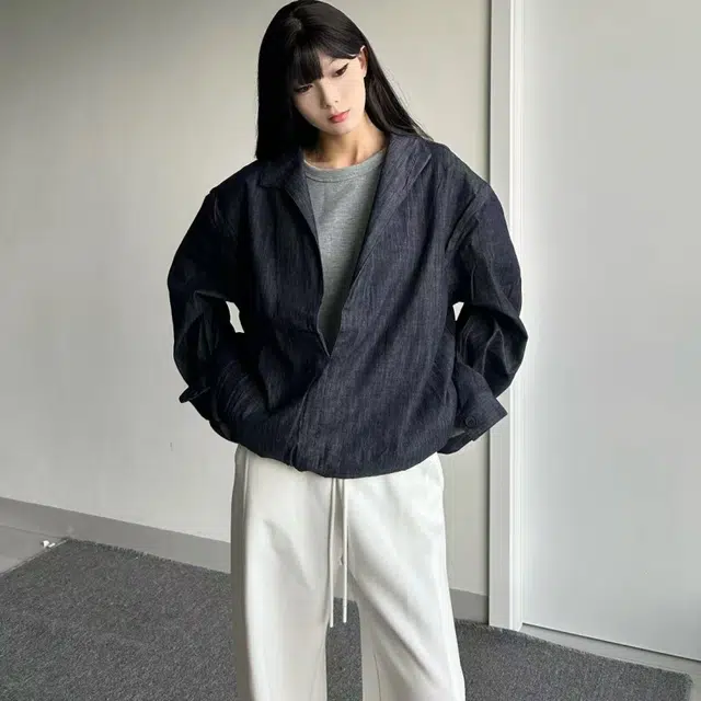 一碗士多 假两件拼接色翻领宽松套头小众设计高级感潮流时尚休闲舒适百搭无性别主义日常城市户外通勤出街拍照简约轻熟风衬衫 男女同款