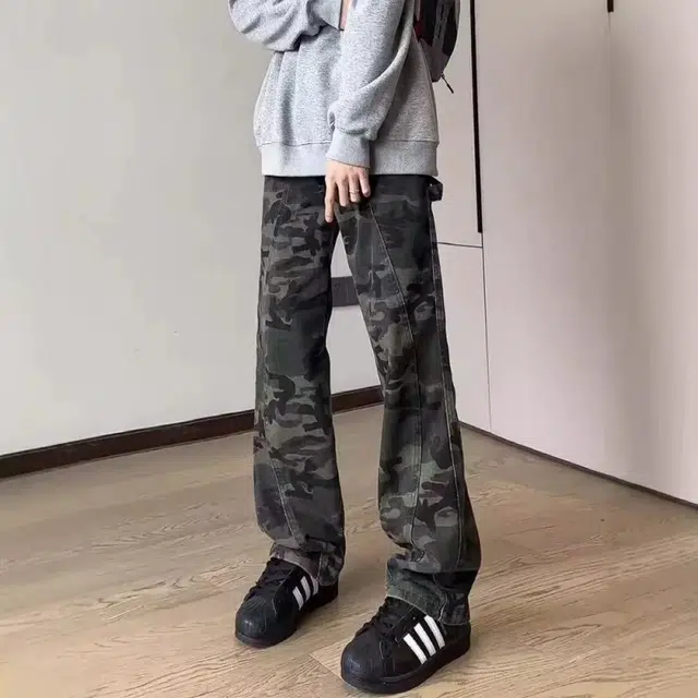 一碗士多 直筒美式高街潮流日常百搭休闲工装垂感牛仔裤 男女同款