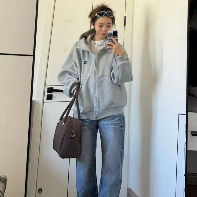 一碗士多  空气层廓形开衫纯色宽松舒适连帽小众个性化高级感无性别主义不挑人百搭日常情侣城市户外通勤出街拍照慵懒学院风棒球服 男女同款