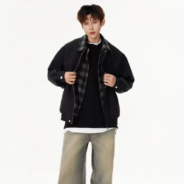 一碗士多  拼接格纹刺绣撞色短款落肩美式复古高街时尚小众个性化设计高级情侣日常通勤舒适宽松百搭棒球服 男女同款