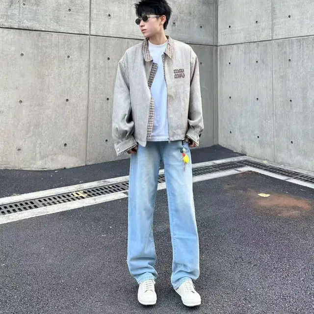 一碗士多  拼接格纹刺绣撞色短款落肩美式复古高街时尚宽松小众个性化设计高级情侣日常通勤舒适百搭棒球服 男女同款