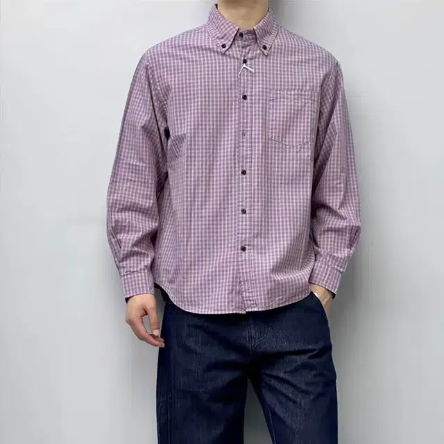 一碗士多 格子纽扣拼接口袋美式复古高街时尚流行痞帅个性高级设计日常通勤宽松舒适百搭不挑人衬衫 男女同款