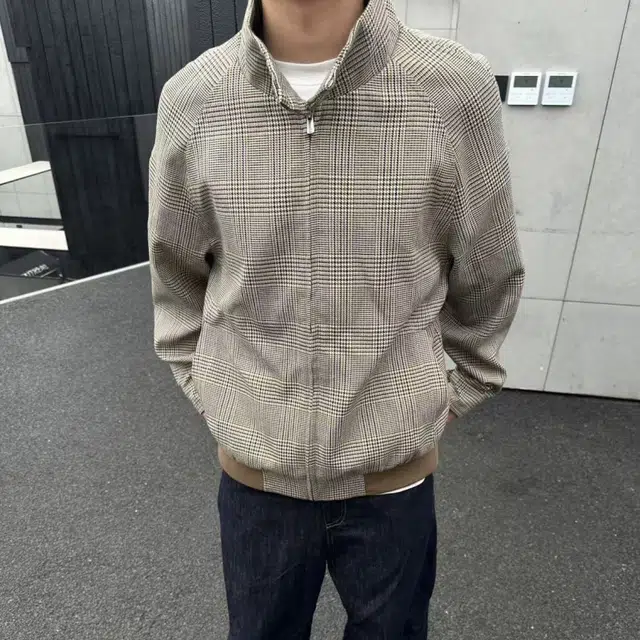 一碗士多  千鸟格贴布撞色拼接哈灵顿宽松休闲舒适百搭不挑人显瘦美式复古高街老钱风日常城市户外通勤出街拍照小众高级感棒球服 男女同款