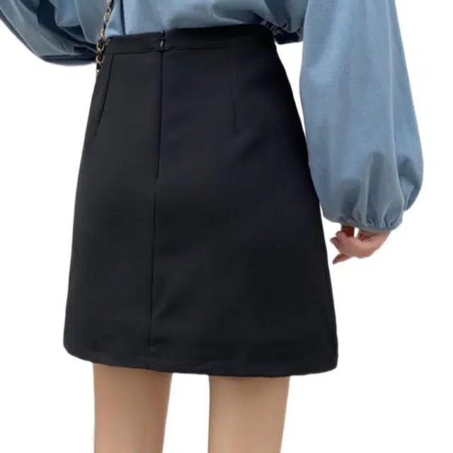 一碗士多 夏季设计感绑带高腰防走光显瘦半身裙包臀裙女休闲短裙 女款