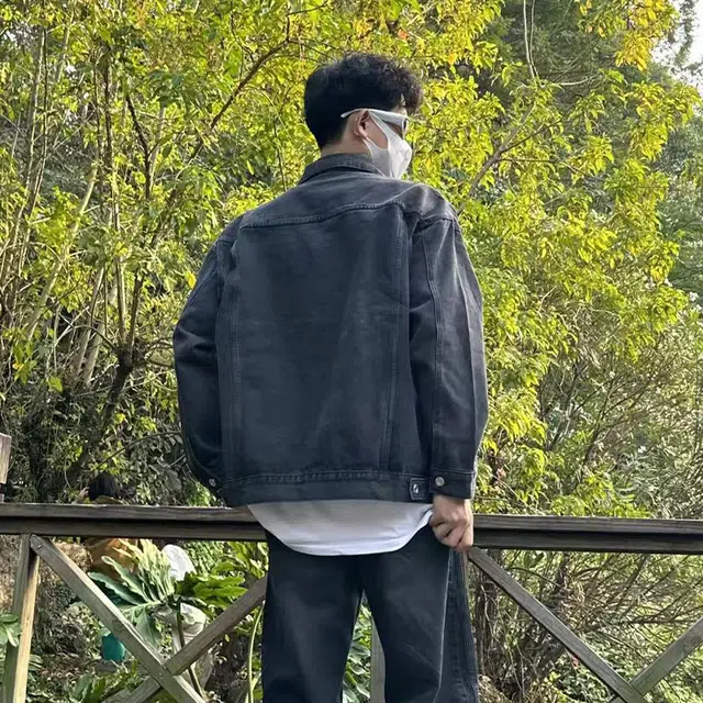 一碗士多 美式复古高街小众个性时尚简约百搭纯色拼接大口袋做旧水洗单排扣设计日常通勤宽松基础款夹克 男女同款