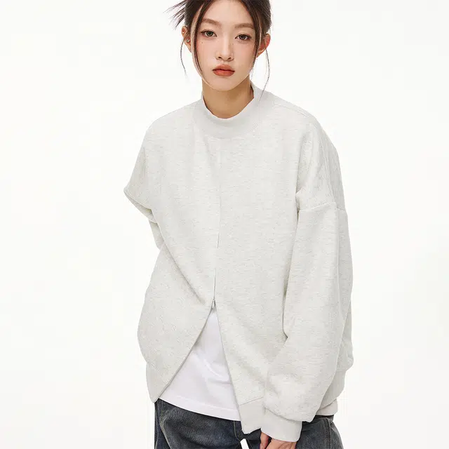 一碗士多 纯色圆领简单个性小众设计舒适亲肤日常户外通勤运动训练美式复古时尚百搭宽松休闲潮流保暖防风夹克 男女同款